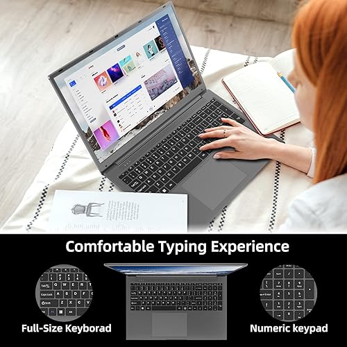 Miniatura 7 de SGIN Portátil de 17 pulgadas, portátil SSD de 8 GB de RAM y 256 GB, portátiles de 17 pulgadas con IPS Full HD, Intel Celeron N4020 (hasta 2.8 GHz),