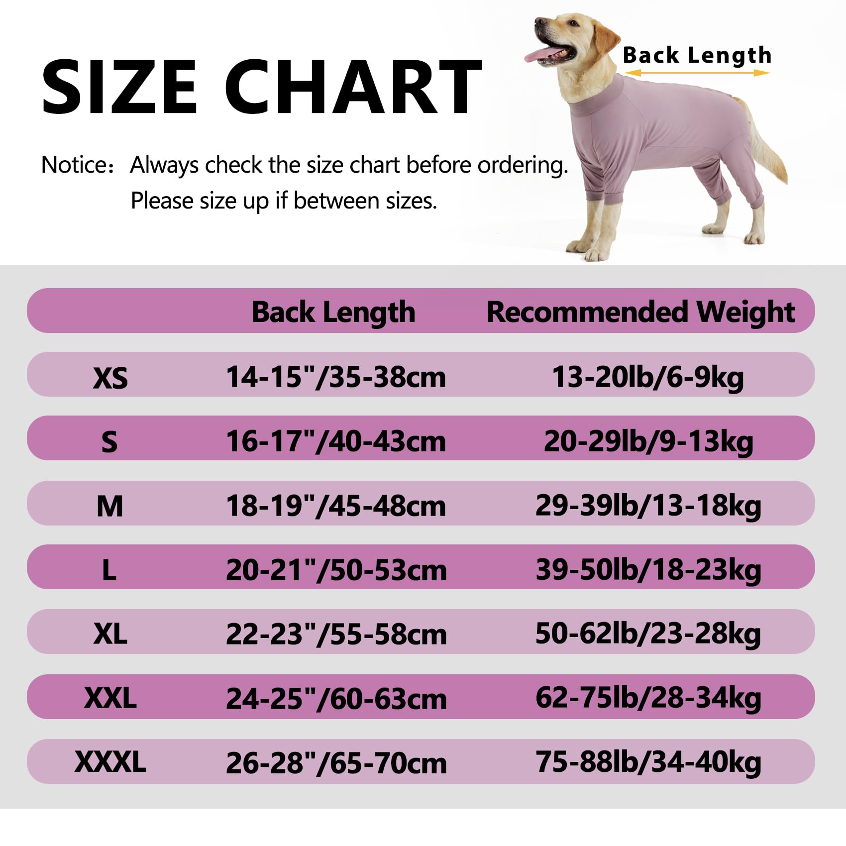 LIANZIMAU Body Perro Post Cirugía Hembra Manga Larga - Body Quirurgico Perro Anti-Lameduras Trajes recuperación quirúrgica caninos para Perros Medianos y Grandes, Alternativa al Collar Isabelino