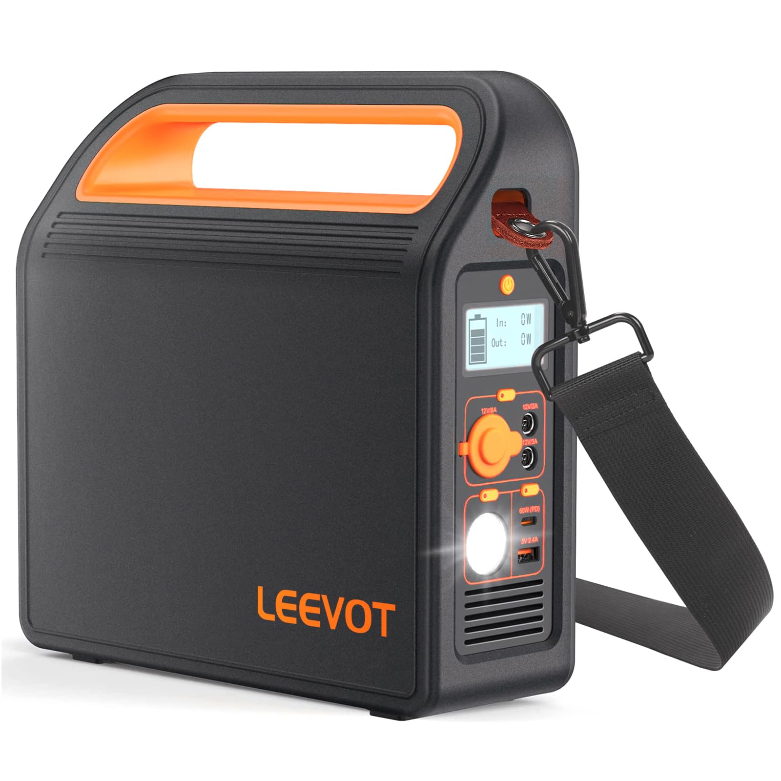 Centrale Elettrica Portatile de LEEVOT, Batteria di Backup Casa NMC da 324Wh, Uscita AC a Onda Sinusoidale Pura da 300W con Tracolla, Generatore Solare per Uso Esterno e Campeggio (P300)