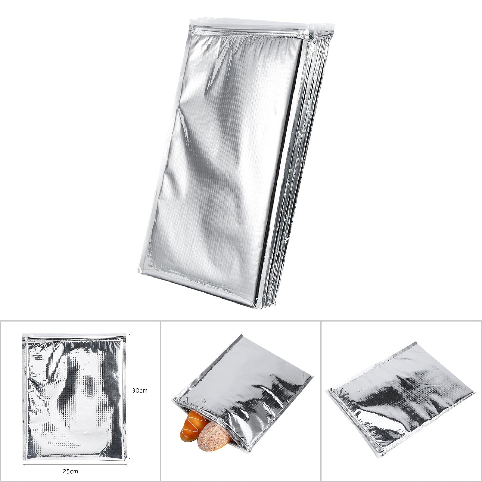 Sac isotherme pour aliments, et isolante avec feuille d'aluminium, fermeture à glissière étanche, résistant à l'humidité,pour pique-nique, déjeuner, voyage, camping et conservation des aliments