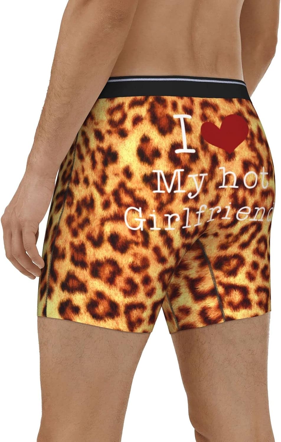 Heart I Love My Hot Girlfriend Gifts Men's Funny Valentine's Day Boxer Shorts Novelty Briefs Underpants