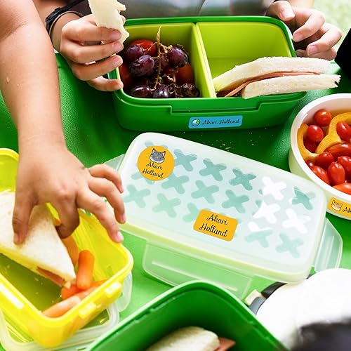 Miniatura 4 de Calcomanías de nombre para niños, 105 unidades, etiquetas personalizadas, impermeables, suministros escolares, etiquetas con nombre para botellas de