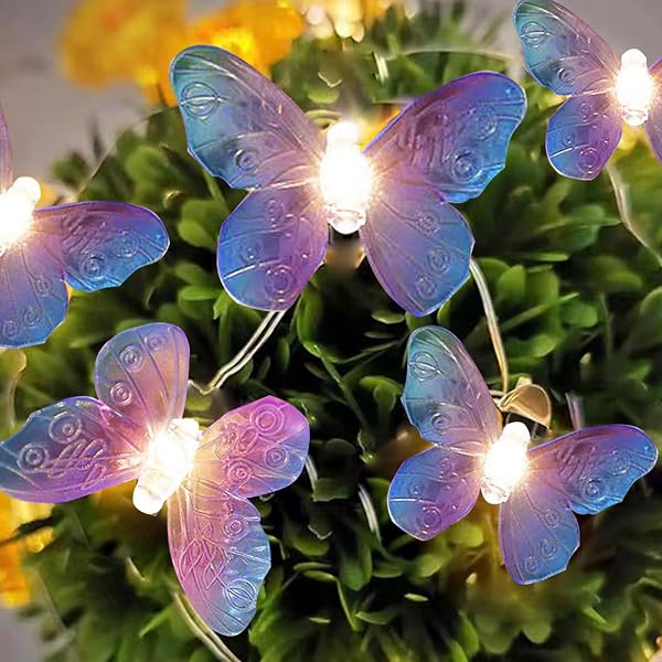 DAZZTIME Catena Luminosa a Forma di Farfalla,20 LED Lucine a Forma di Farfalla 3m,LED Catena Luminosa,Luce a Forma di Farfalla,per Giardino,Balcone,San Valentino,Matrimonio,Festa,Natale - 4