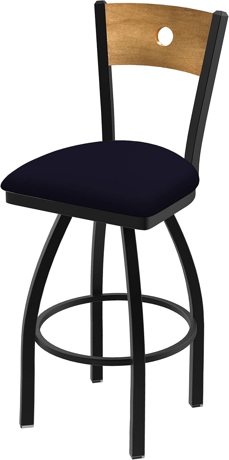 HBS 830 Voltaire 25" Swivel Counter Stool with Black Wrinkle Finish, Medium Back and Canter Twilight Seat