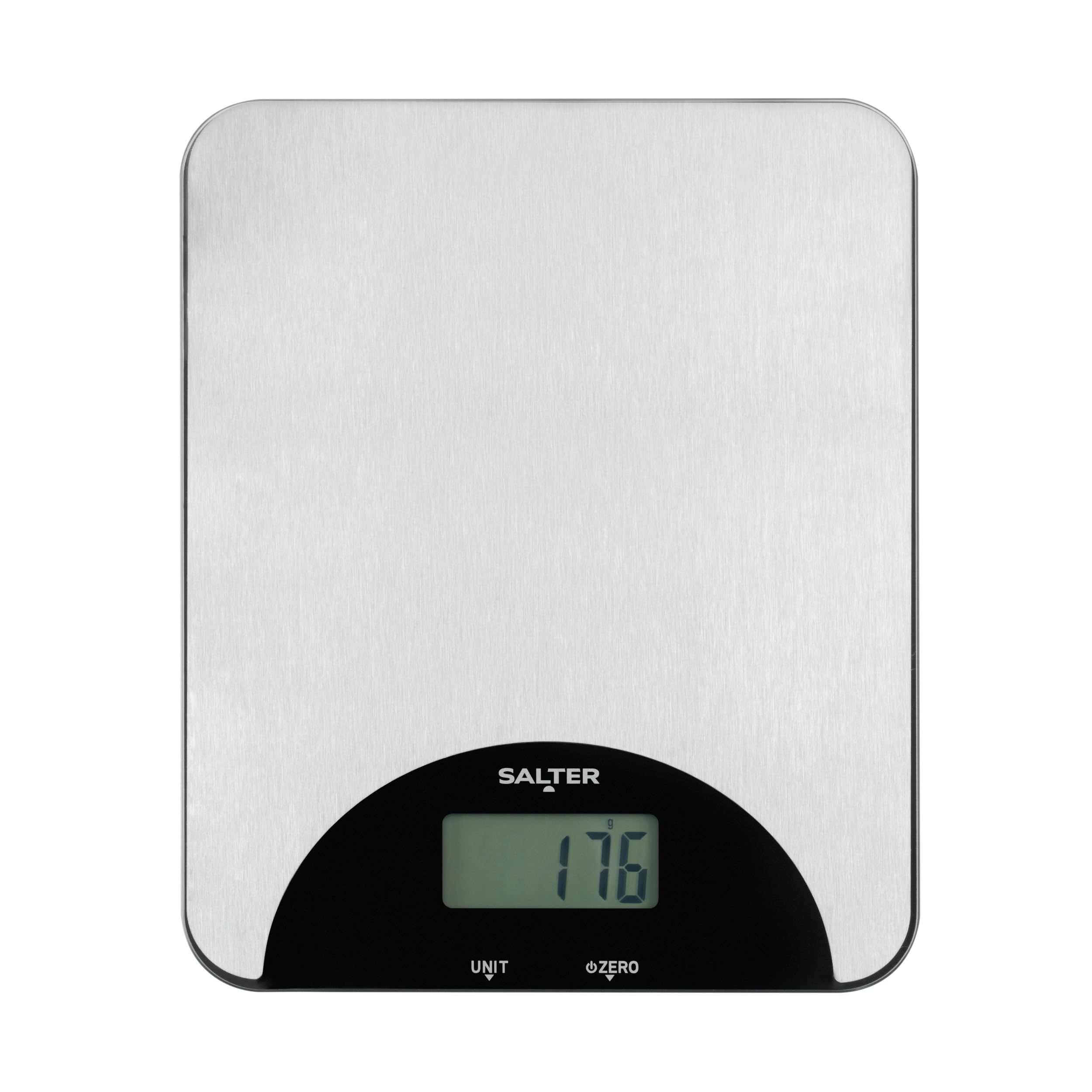 Salter Stainless Steel Electronic Scale – Kitchen Weighing Scale, LCD Display, Measures Liquids, 5kg/11lbs Max Capacity, Multifunctional, Perfect for Home Baking, Cooking, Digital display — image 1