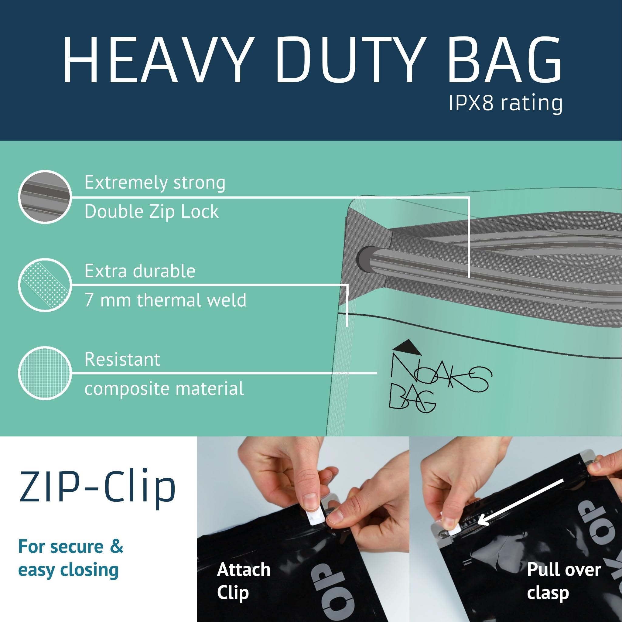 Noaks Bags 5 Pack Waterproof Bags IPX8 Air- and Odour Proof Travel Organizer Pack Sack, flower, XS | 5 bags, Pack sack - Image 3