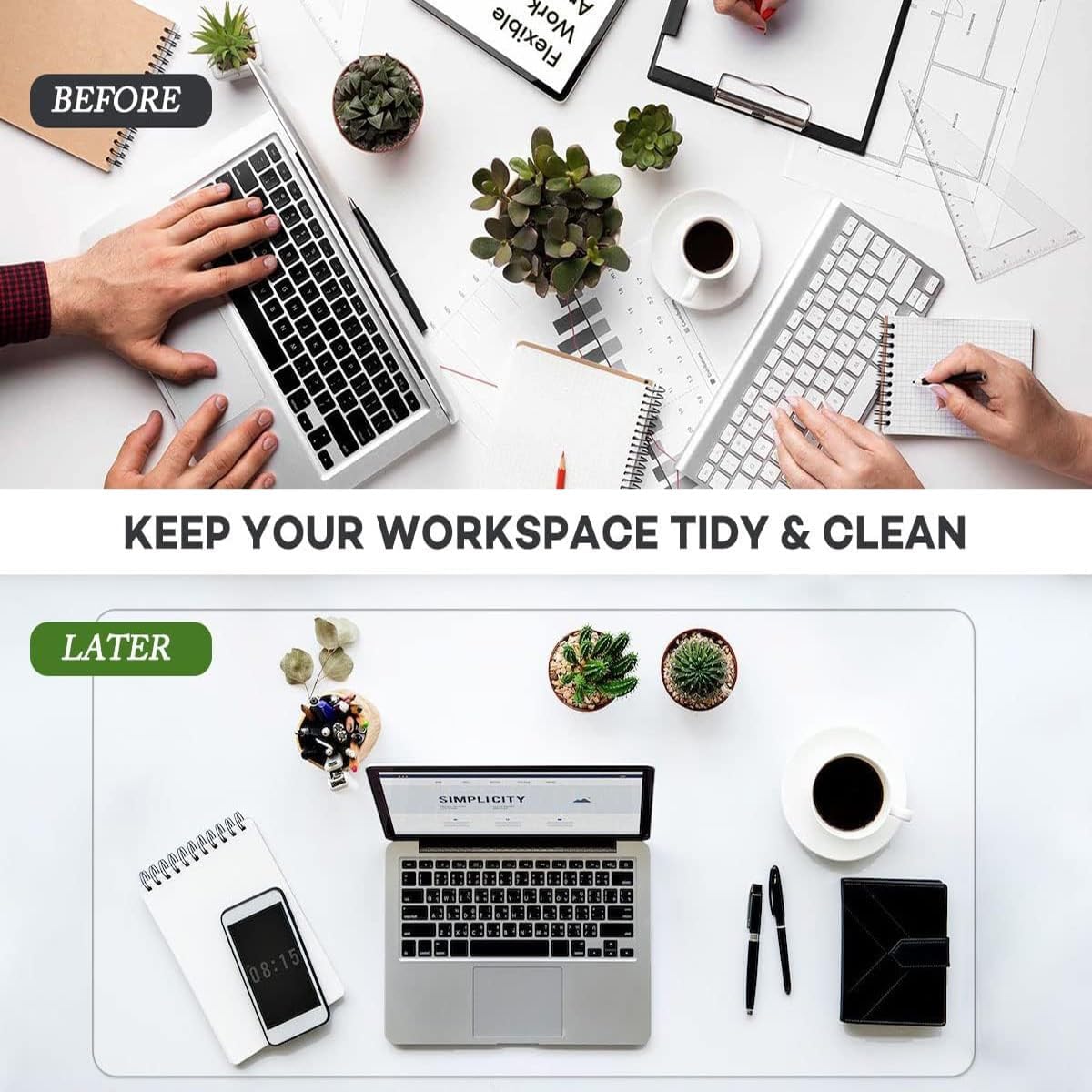 Clear Writing Desk Mat, 1.0mm Thick Transparent Table Protector Pad, Round Edge Waterproof PVC Table Cover, Heat Resistant Plastic Desk Mat, Multisize (Size : 35.4"x23.6")