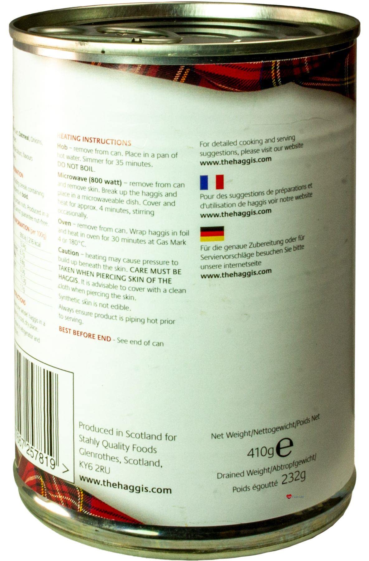 Pack de 2 Escoceses Scotch Haggis Comida Escocesa Regalos Plato Nacional de Escocia