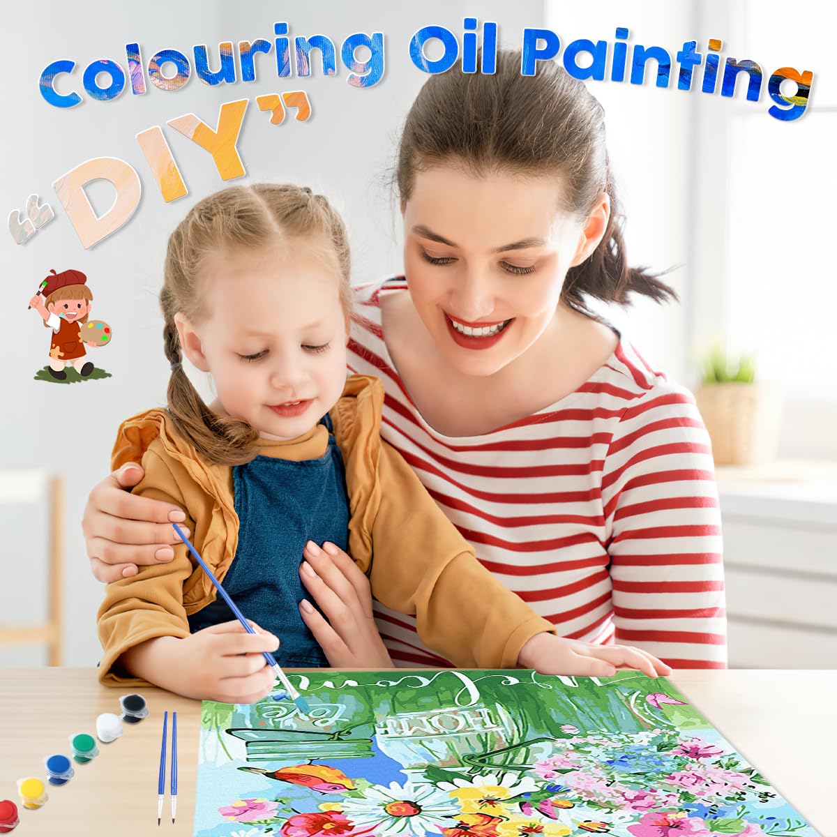 Peinture par Numéros - DIY - 40x50cm - Acrylique - Kit Complet - Pour Adultes et Enfants - Beaux-Arts et Loisirs créatifs