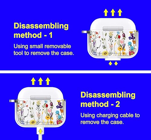 Miniatura 46 de MOSNOVO Funda protectora transparente para AirPods Pro 3, con anillo de metal duro de lujo de doble capa a prueba de golpes, diseñado para AirPods