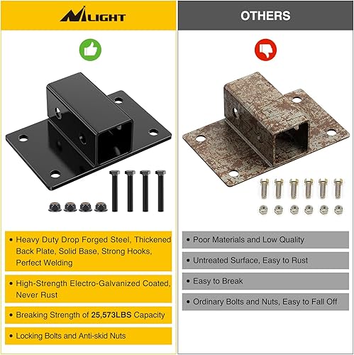Vista 7 de Nilight Enganche de cubeta de tractor de 2 pulgadas Receptor de remolque 5/8” Orificio de pasador Enganche de remolque clase 3 para 25573LBS