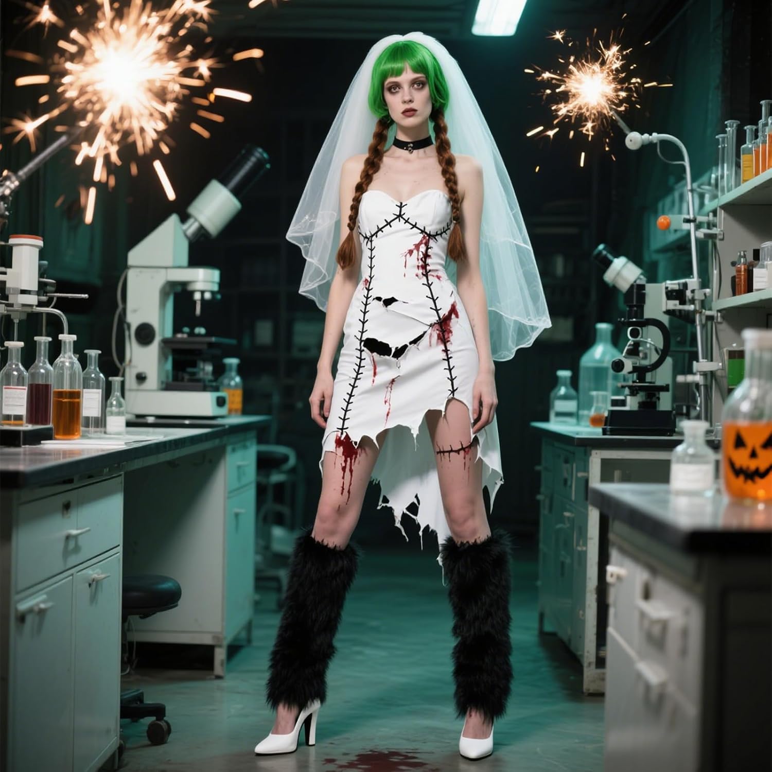 XEPST Faux Fur Fuzzy Leg Warmers Furry Boot Covers for Women, Warm Fluffy Leg Warmer for Party Costumes, Large Size (black, Large Size) - Image 6