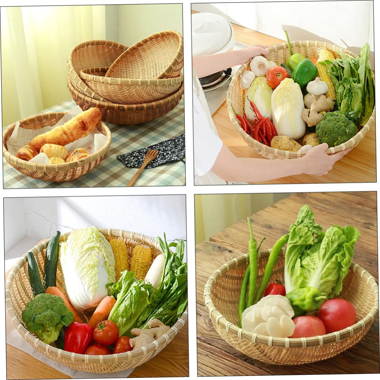 KICHOUSE シーシー 竹製バスケット フルーツ収納 野菜バスケット