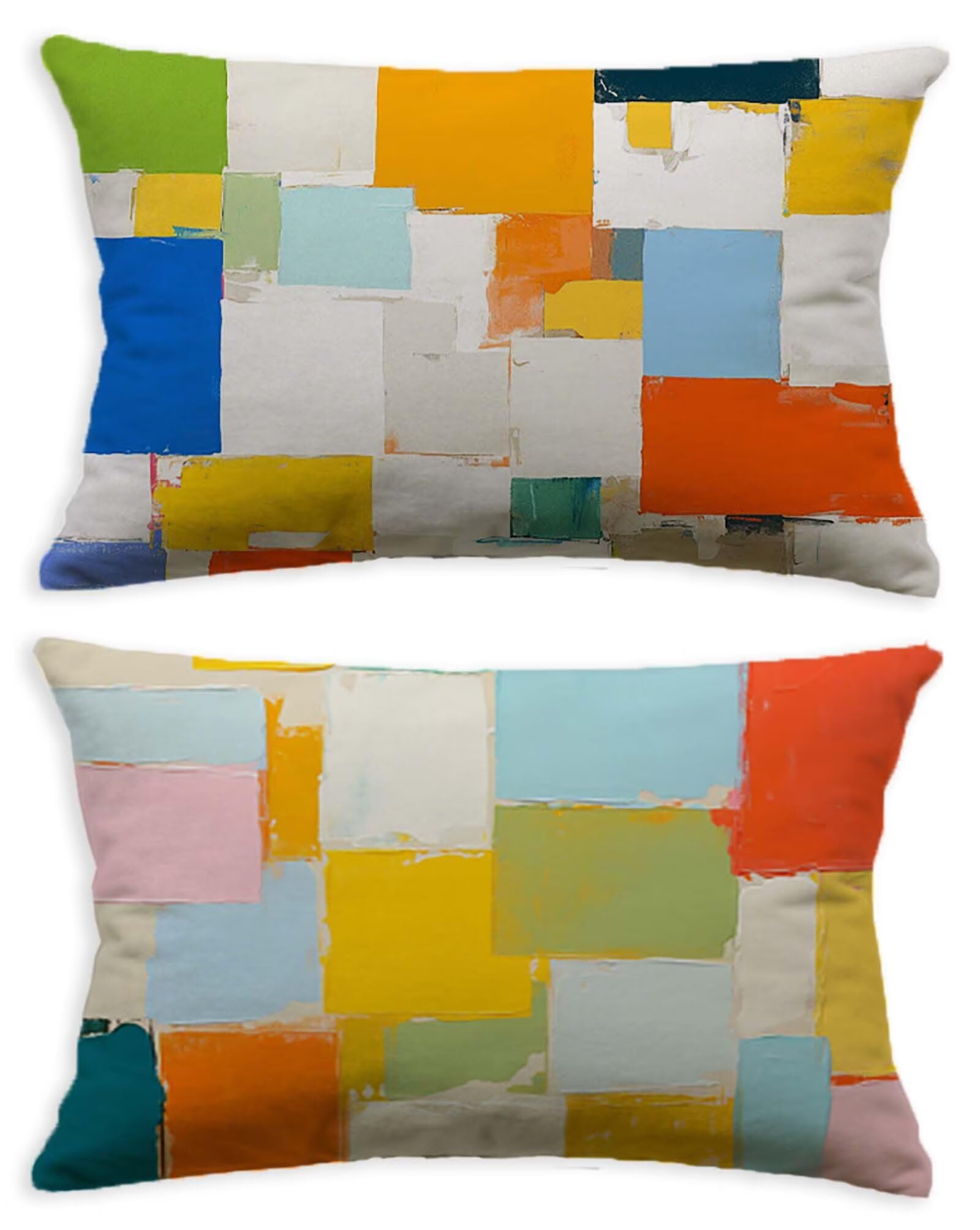 Coussin couleur géométrique 40x60 cm en velours de qualité supérieure lot de 2
