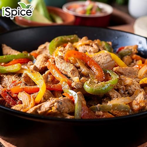 Miniatura 7 de iSpice Condimento FAJITA  Condimento totalmente natural, sin OMG, sin gluten, apto para dieta cetogénica, 10.2 onzas (10.19 oz)