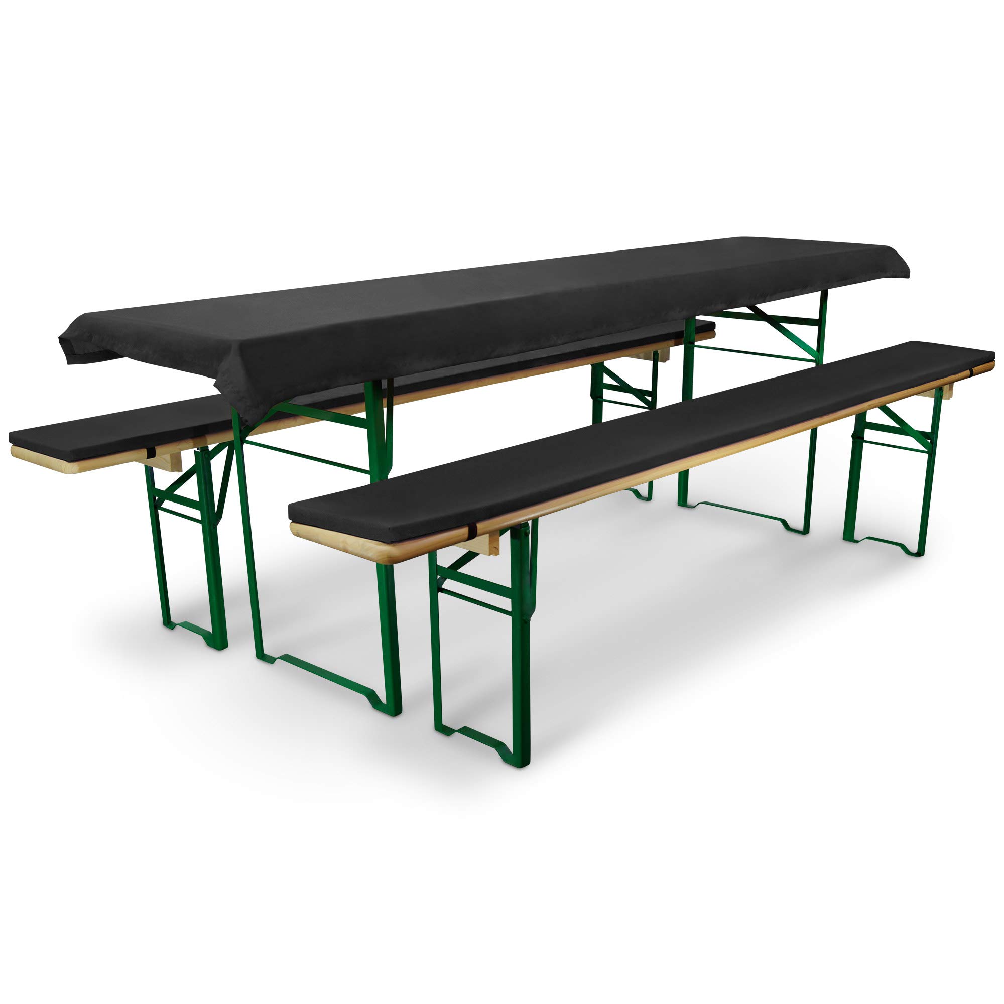 Beautissu Set birreria: 1 tovaglia 240x90cm & 2 Cuscini per panche Comfort XS - per sagre ristorazione ricevimenti Catering - Antracite