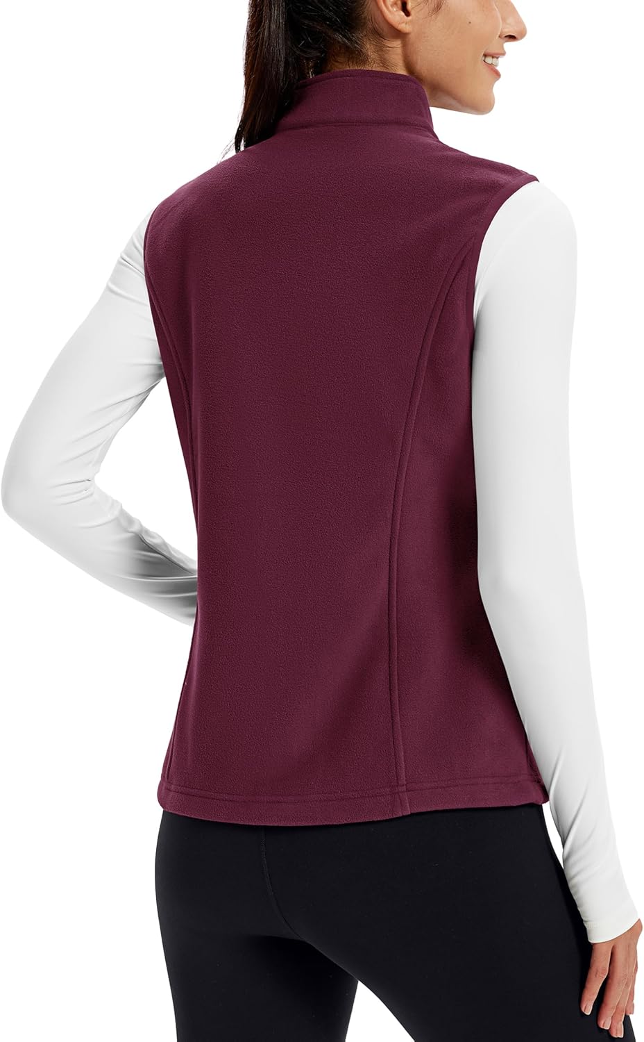 TACVASEN Women's Fleece Vest Lightweight Warm Vests Outerwear Sleeveless Zip Jacket Fall Winter Soft Vest with Pockets - Image 2