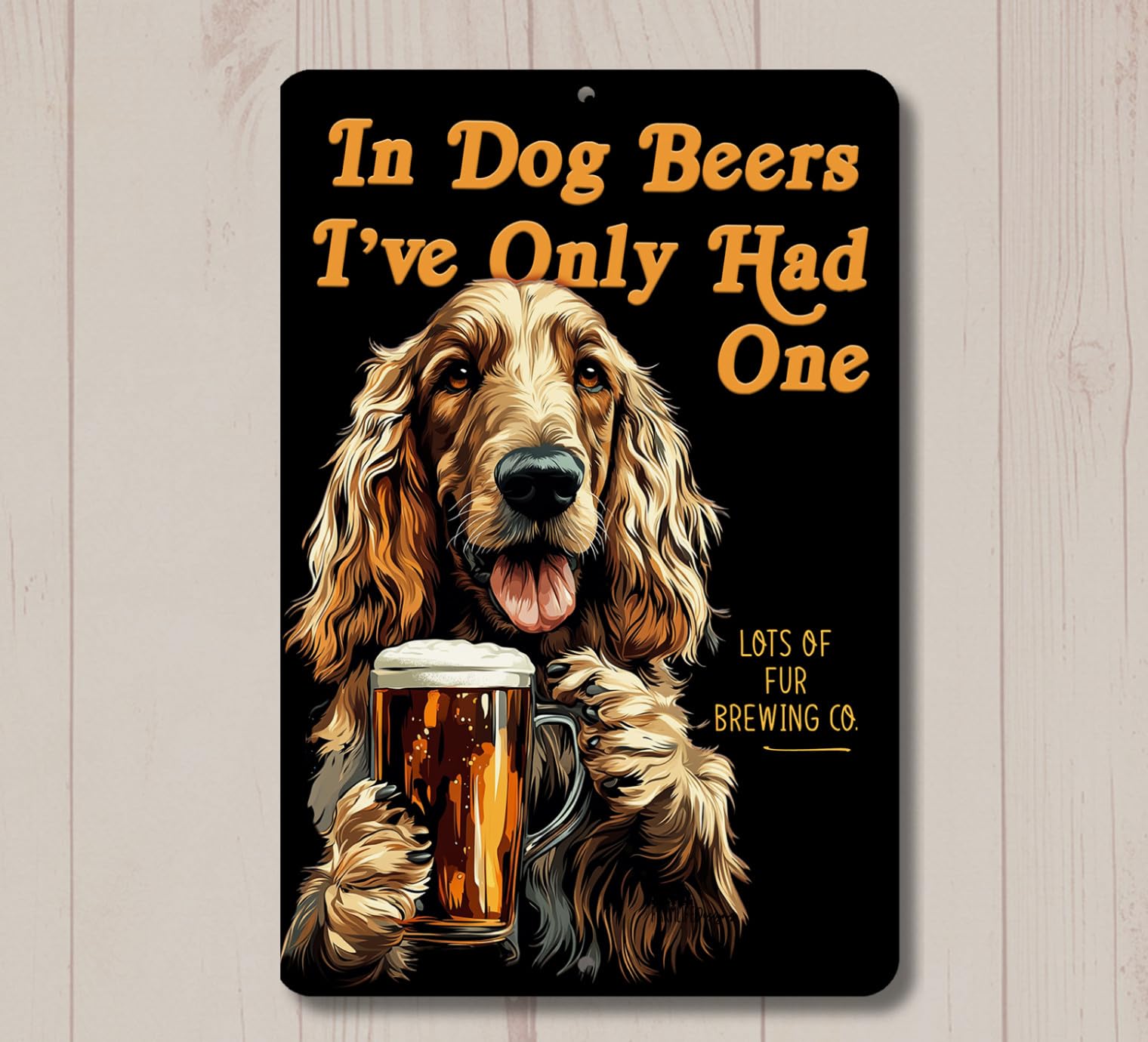 Afghan Hound In Dog Beers sign man cave beer bar funny metal tin pub wall art home decor