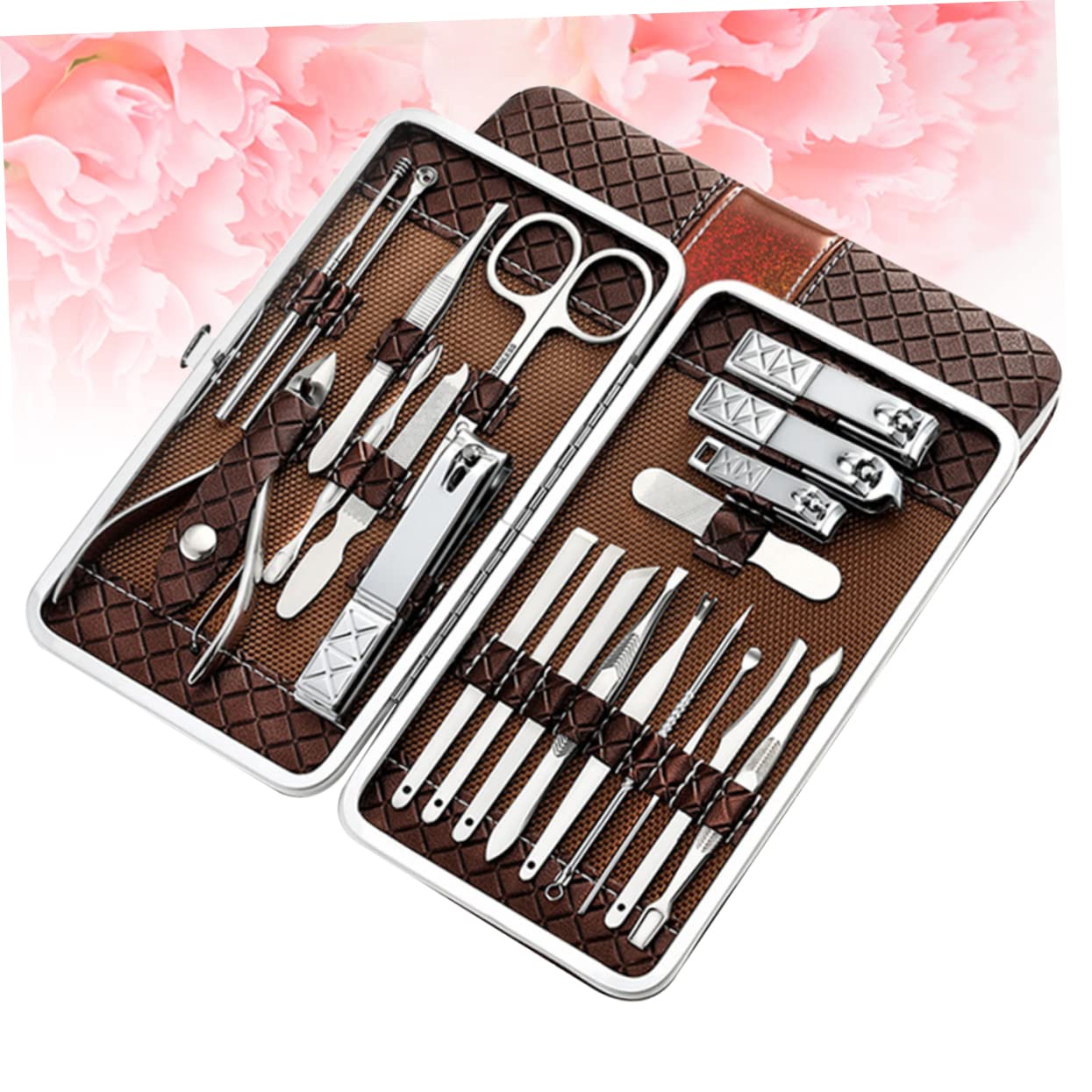 Healvian 21pezzi Kit Tagliaunghie in Set per Manicure Tagliaunghie per Unghie Strumenti Professionali in Acciaio Inox per Tagliare e Modellare le Unghiper Manicure e Pedicure