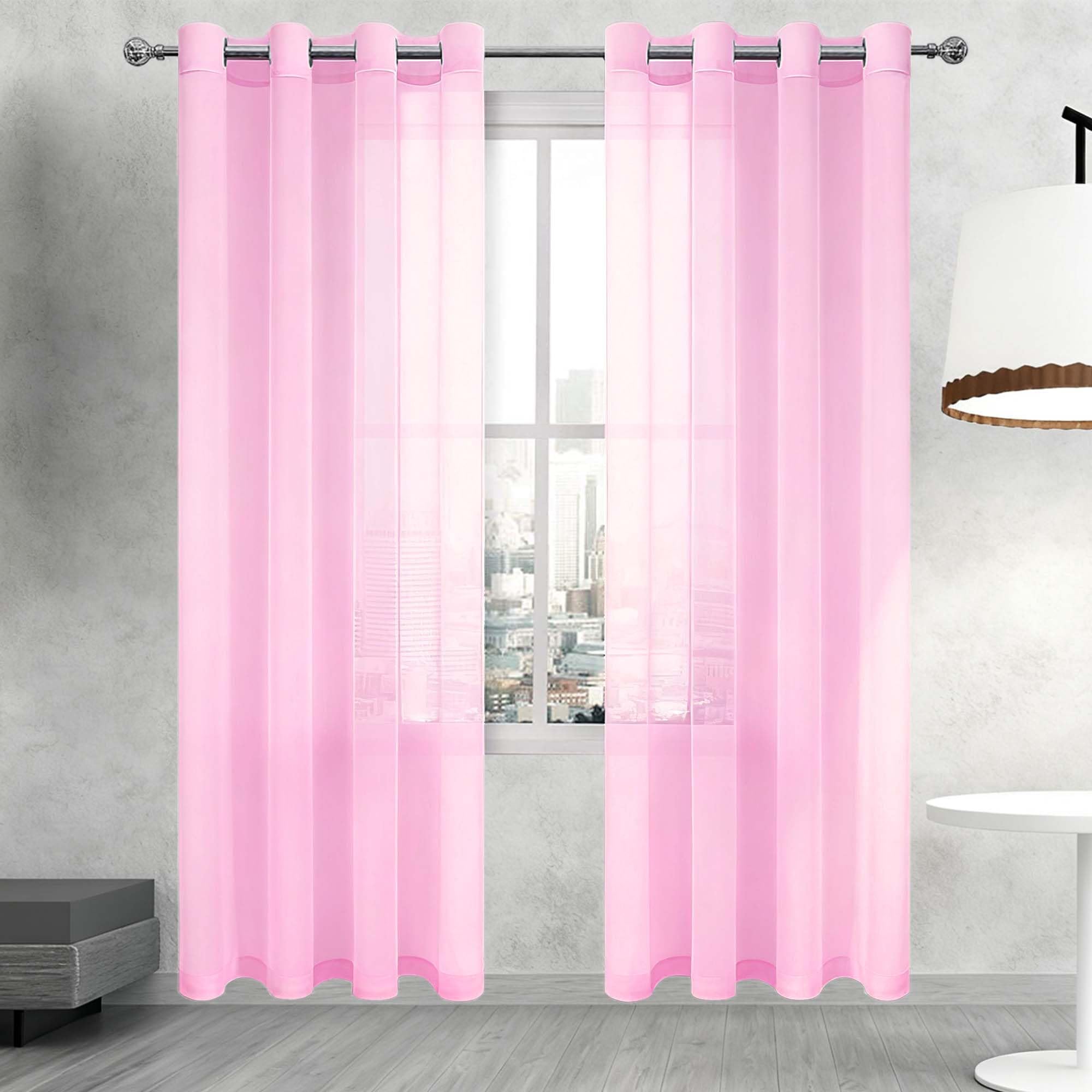 Voilage rose transparent 380x255 rideau salon et cuisine moderne