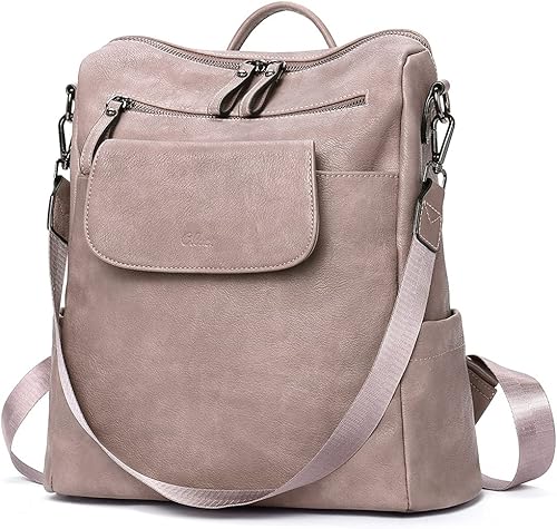 Miniatura 7 de Mochila de cuero para mujer, grande, convertible, antirrobo, mochila de viaje, Mochilas de viaje
