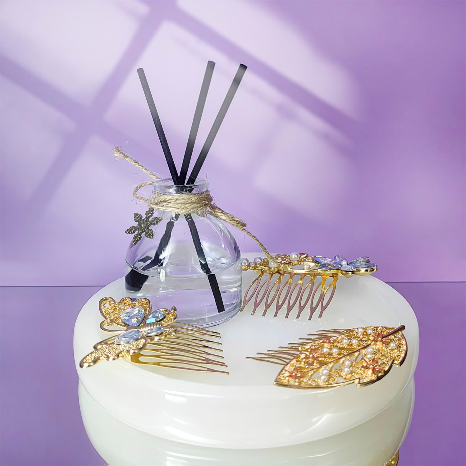 Circle Bathroom Vanity Tray,White Marble Bathroom Counter Tray Decor,15CM*15CM*2CM,Modern Perfume Trays, Countertop Organizer for Kitchen, Coffee Table, Home Decor