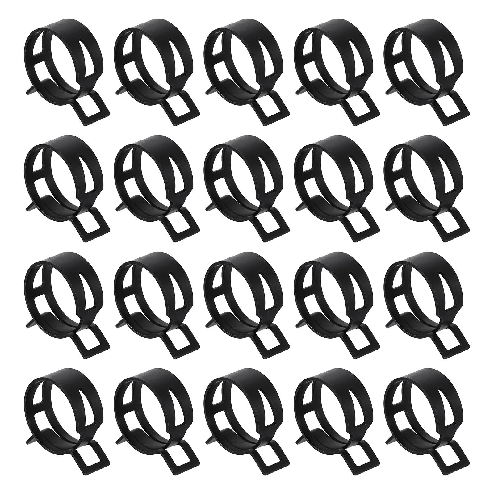 sourcing map 20pcs Spring Band Type Hose Clamps 30mm Fuel Line Hose Spring Clip Silicone Vacuum Hose Pipe Clamp Low Pressure Tube Clip Fastener, Black