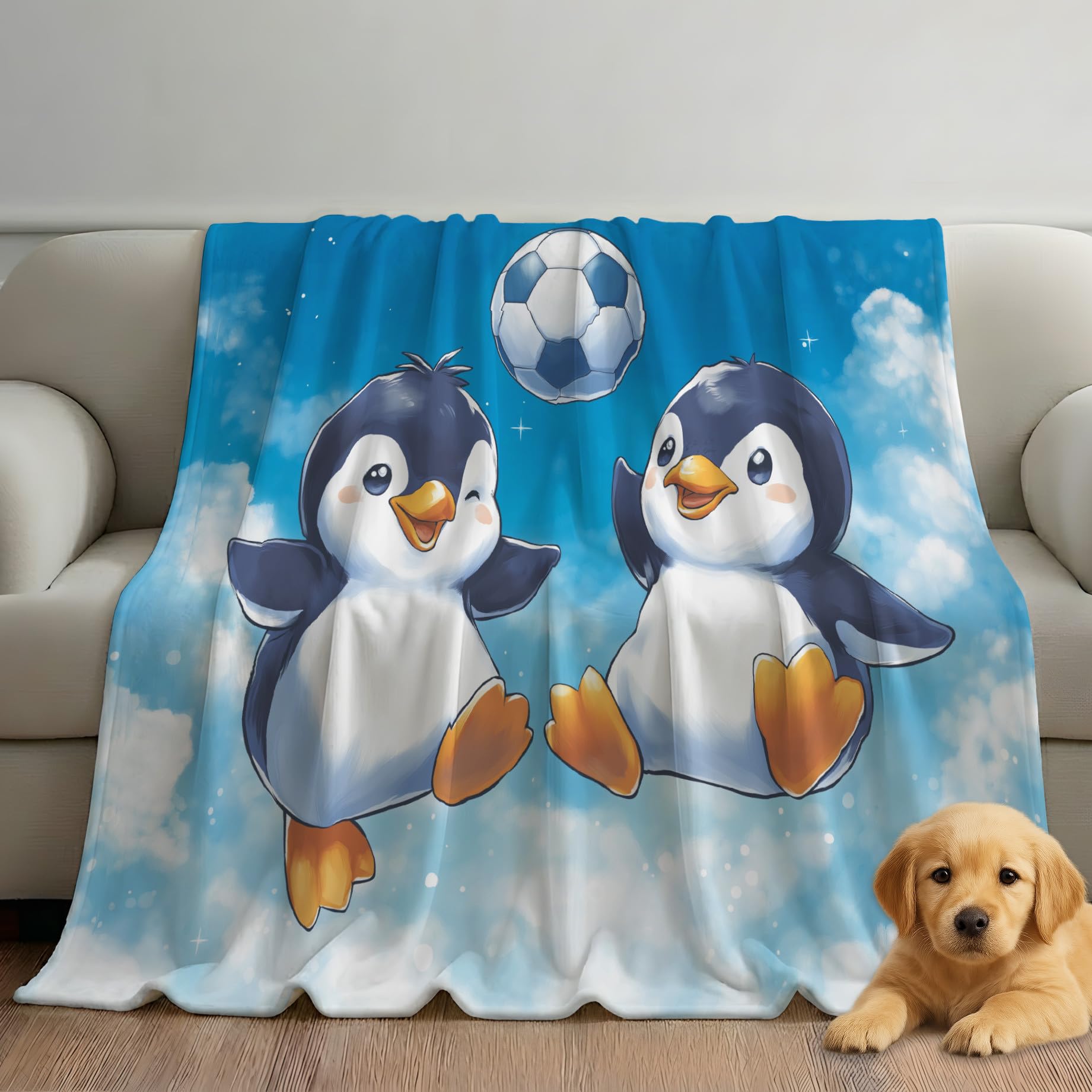 Genérico Niespodzianki i zabawne prezenty-koc z nadrukiem dla ojca matki bliskich i bliskich - błękitne niebo anime koc na sofę polarową miękki termiczny 220 x 270 cm