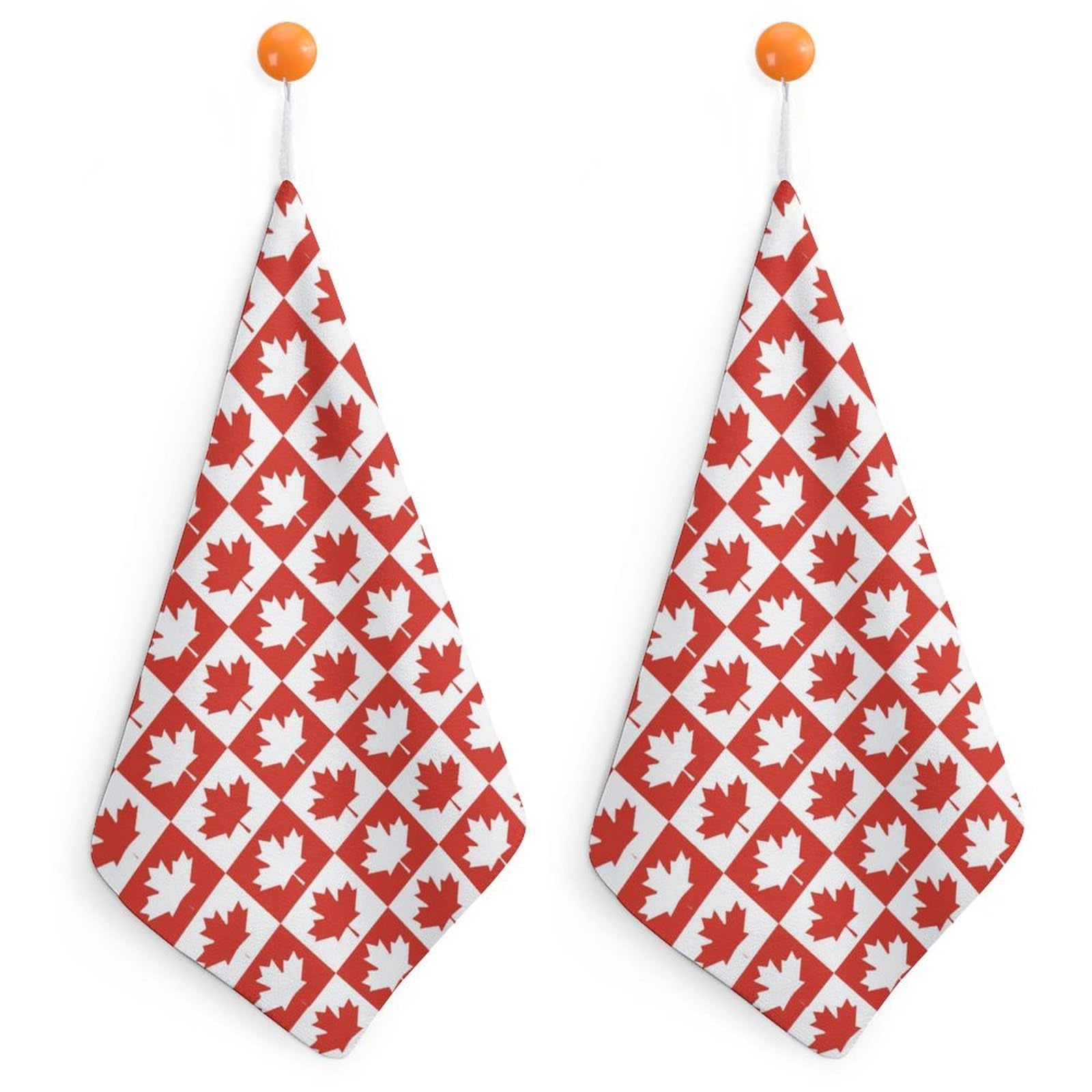 CGSBNGHA Maple Leaf Canada CA Flag Hand Towel Hanging Face Towels Cleaning Cloths Handkerchief for Bathroom Kitchen