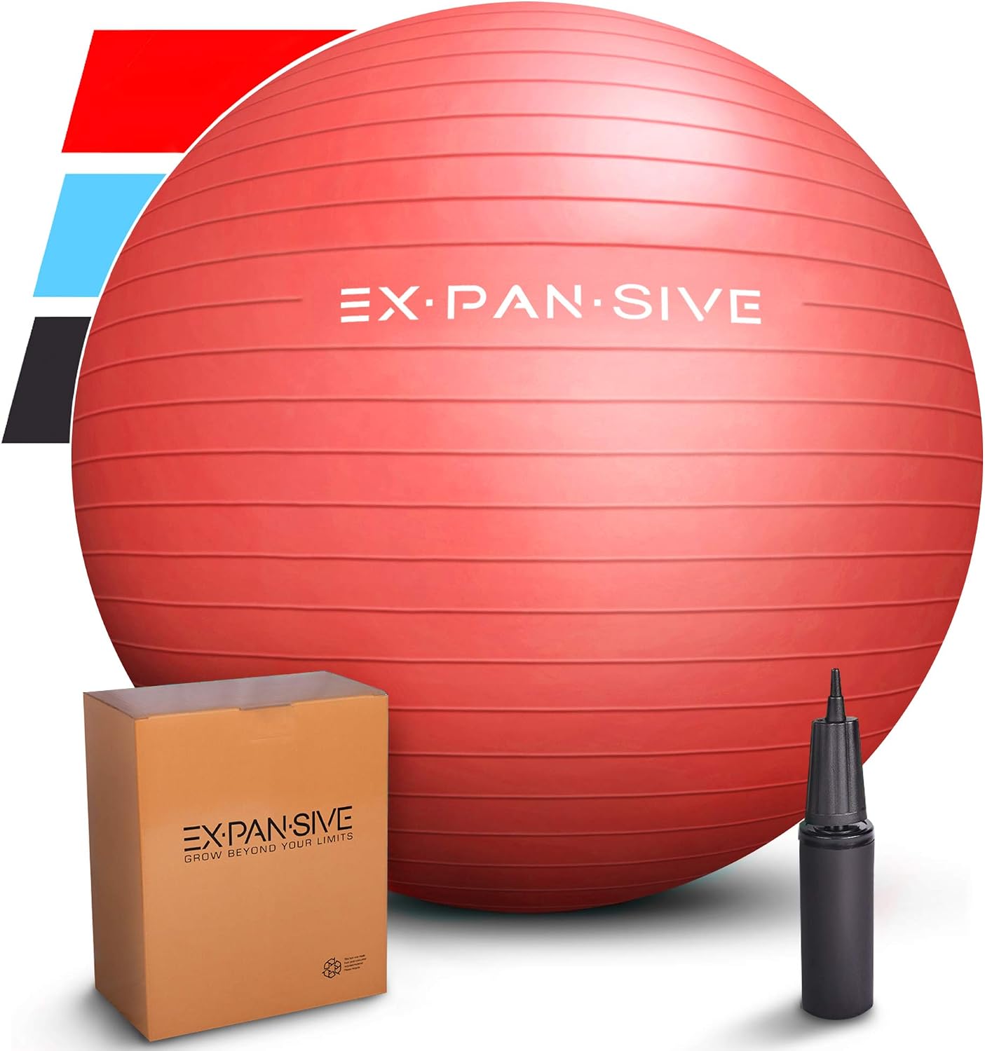 EXPANSIVE LIVING Exercise Ball (45cm-75cm) - 2,000 lbs Stability Ball. Anti Burst & Heavy Duty for Yoga, Balance and Birthing. Physio Ball | Office Chair | Professional Grade Swiss Ball