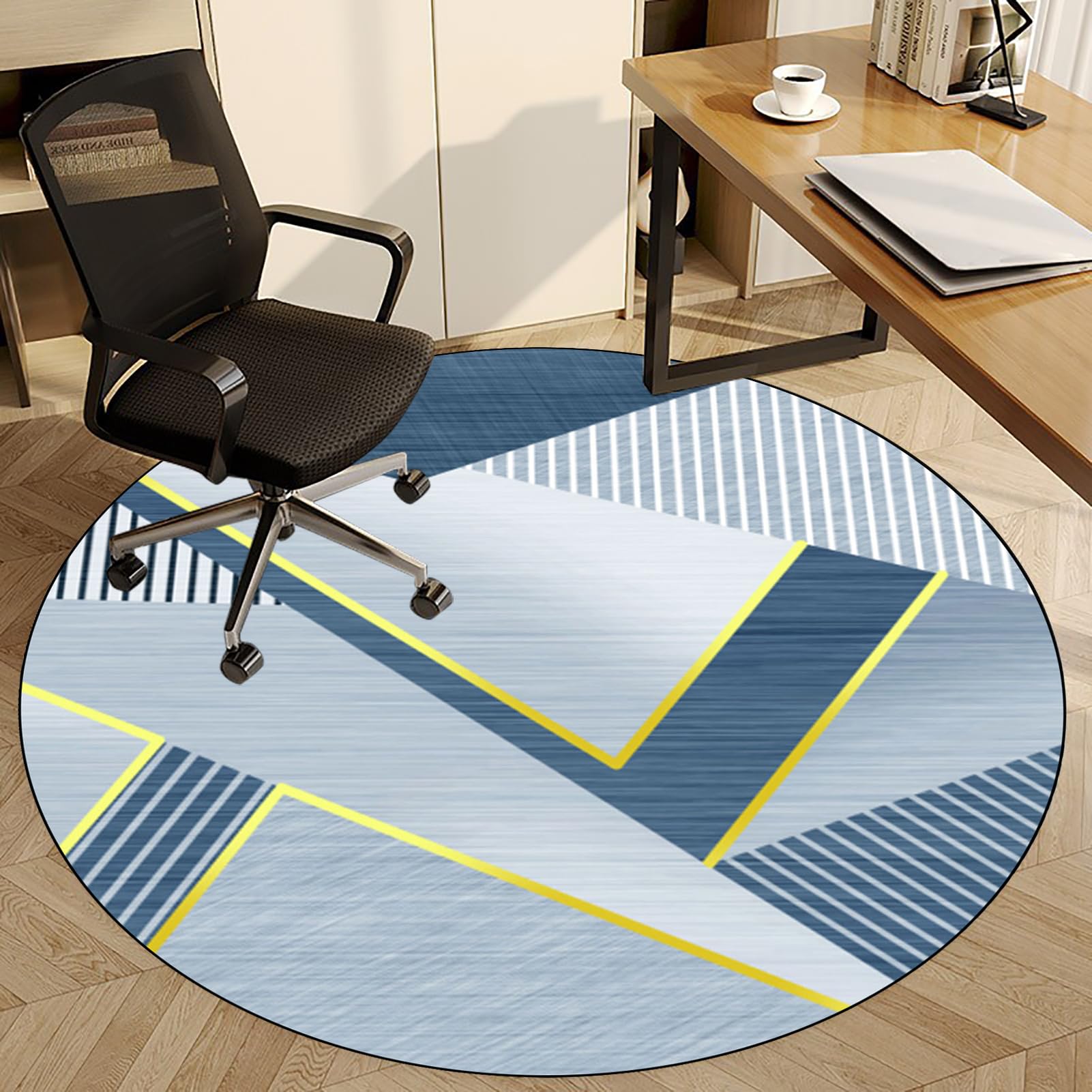 Fzamudng 180 cm Office Chair Mat for Hard Floors, Desk Chair Mat Large, Round Chair Floor Mat for Low Pile Carpet Floors, Computer Chair Mat for Wooden Floor Protector for Home Office — image 1