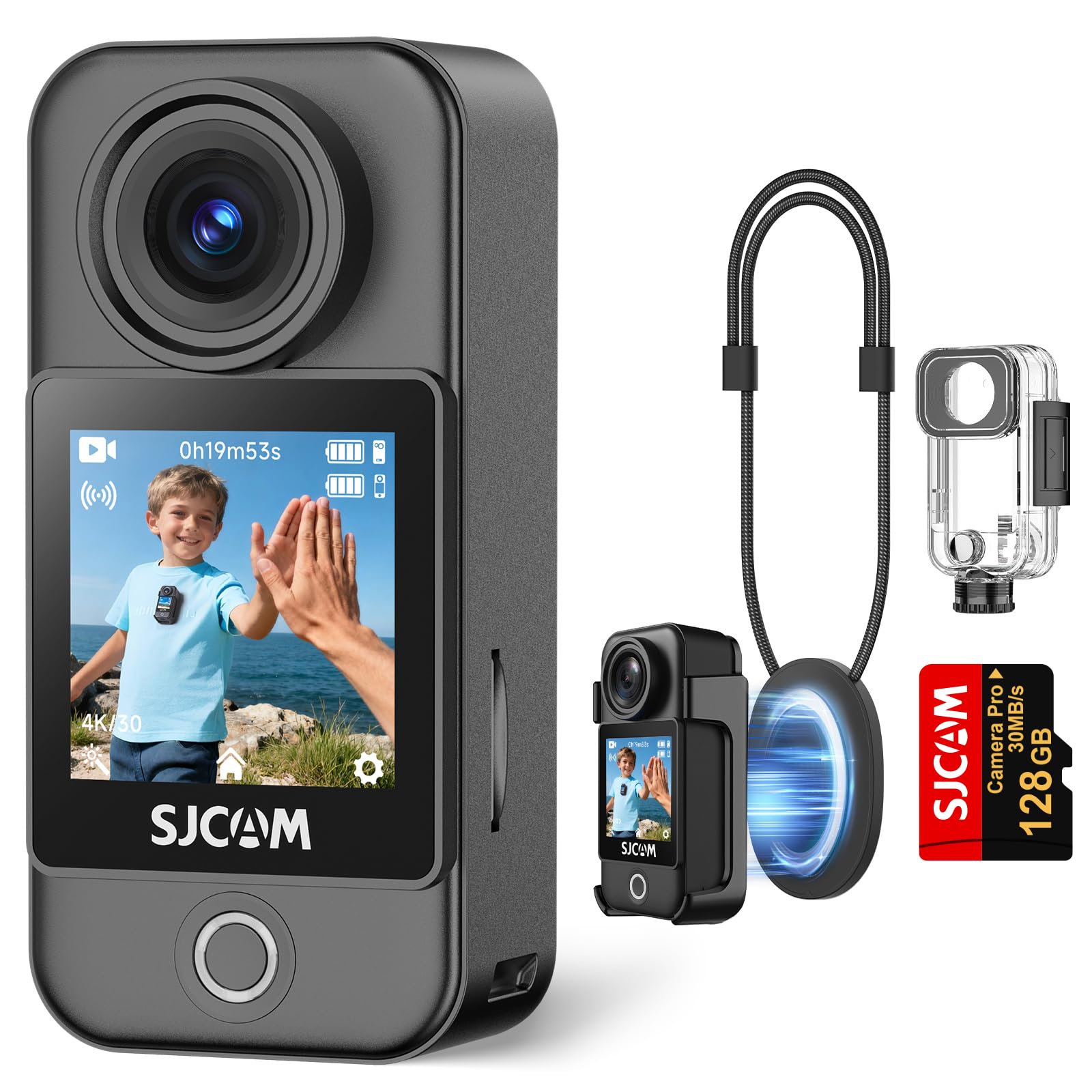 Amazon | SJCAM C400Pocket 128GB 4K Vlogカメラ｜30m防水｜154°広角