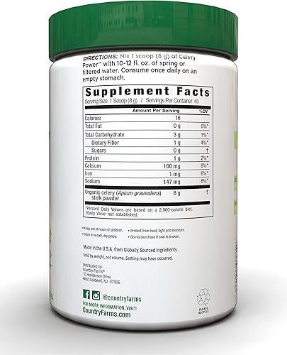 Miniatura 2 de COUNTRY FARMS Super apio en polvo, 100% apio en polvo, apoya una digestión saludable, ayuda a limpiar y desintoxicar, soporte antioxidante, 40