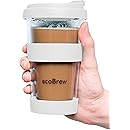 Amazon Com Tupkee Double Wall Glass Tumbler 14 Ounce All Glass Reusable Insulated Tea Coffee Mug Lid Hand Blown Glass Travel Mug Black Home Kitchen
