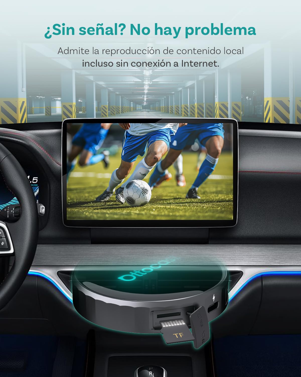 (2026 Nuevo) OTTOCAST P3 Pro CarPlay AI Box, 3-en-1 Inalámbrico Adaptador CarPlay & Android Auto con Salida HDMI, 8GB+128GB, Descargar Cualquier App, Pantalla Dividida para Coches con CP/AA con Cable