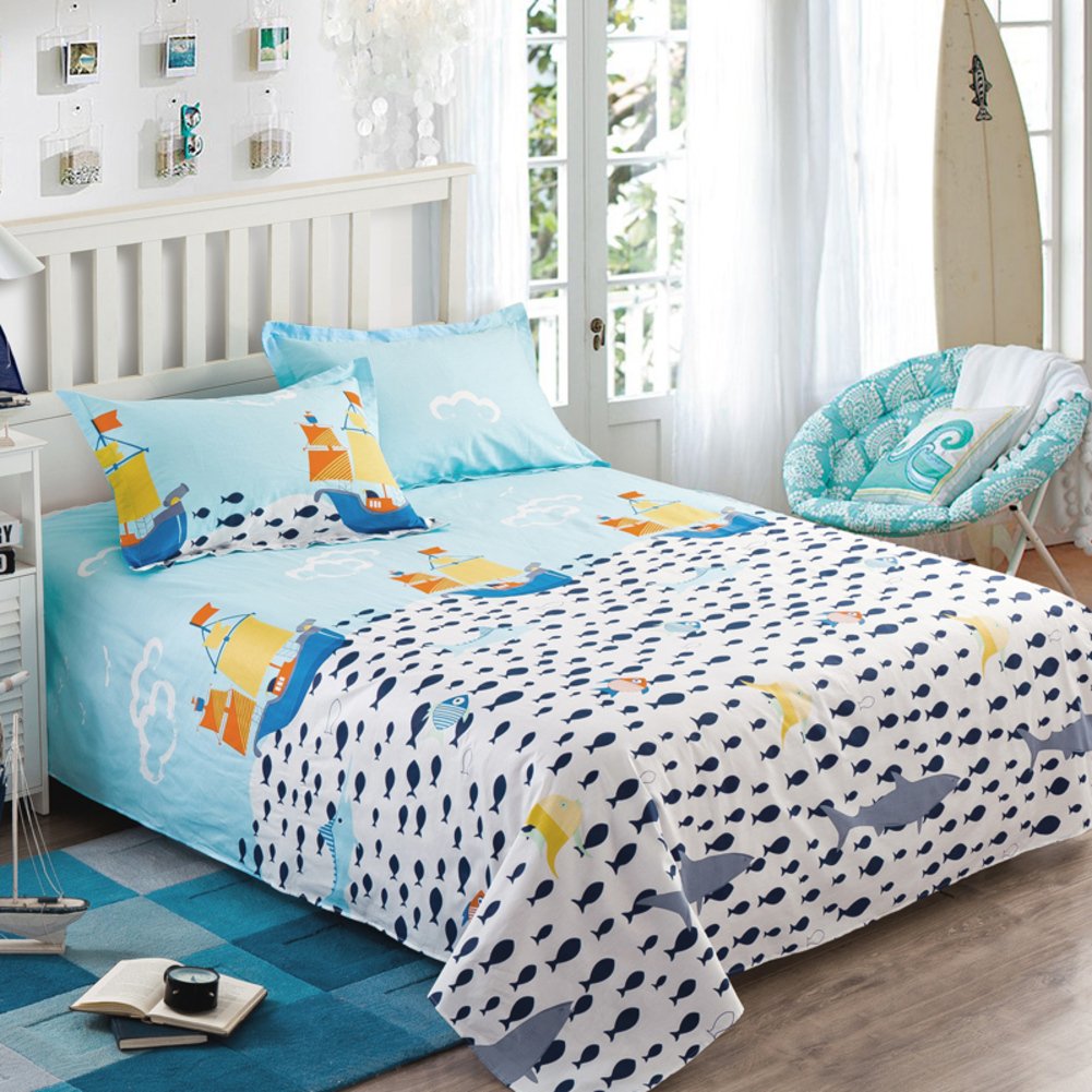 Draps en coton pour dortoir 180x230cm idéal chambre étudiant