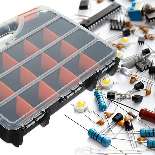 Miniatura 4 de Multi-use Plastic Parts Organizer Box with Dividers Small Electronic Components Storage Bin Tool Storage Container for Garage Closet and Vehicle