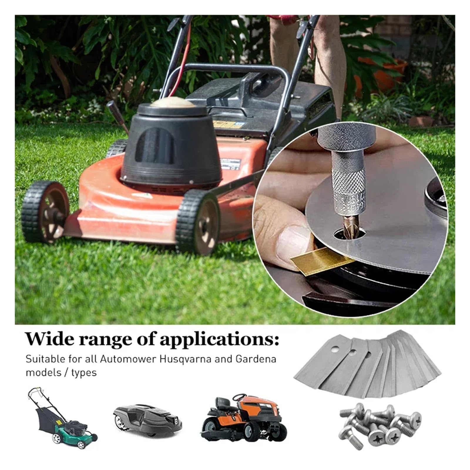 Cuchillas De Repuesto For Cortacésped (30-150 Unidades), Compatibles con Husqvarna, Automower, Gardena Y Robóticas (35 X 18 X 0,75 Mm)(Silver 90PCS)