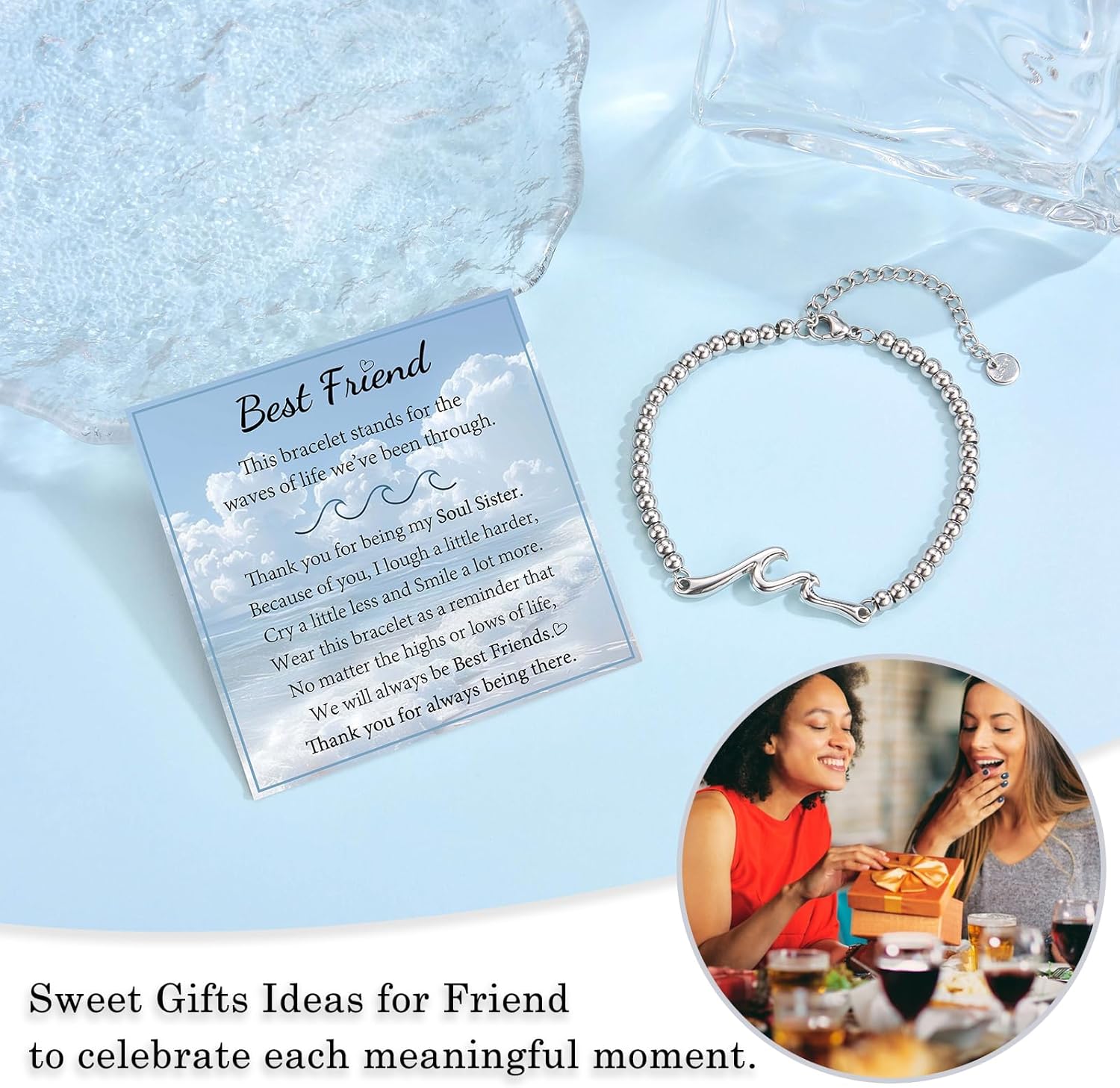 Wave Bracelet Gifts for Women, Christmas Birthday Mothers Valentines Anniversary Easter Basket Stocking Stuffers Gifts for Mom Grandma Wife Girlfriend Friend Sister - Image 3