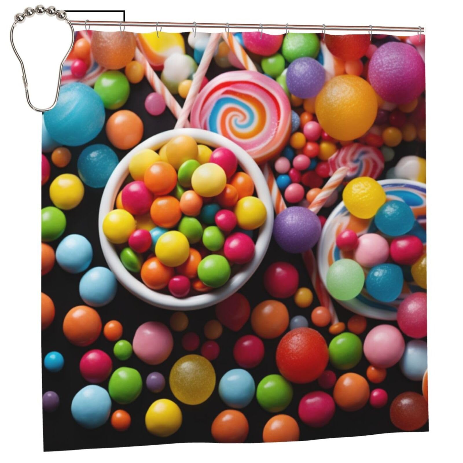 Ensemble de rideaux de douche haut de gamme Colour Candy résistant 182cm