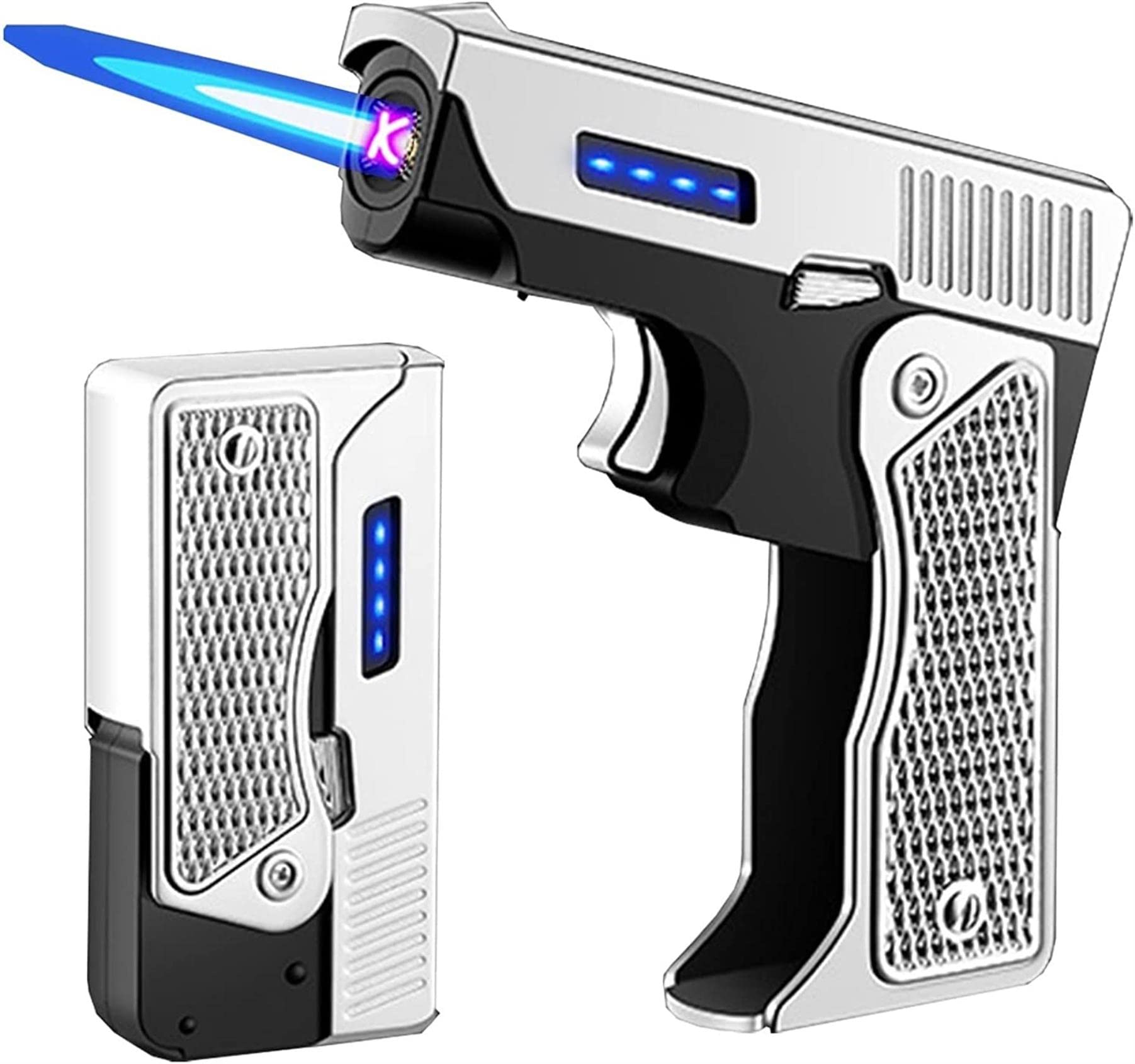 Amazon.co.jp: USBブタン直噴変形ピストルライター（ダブルファイア