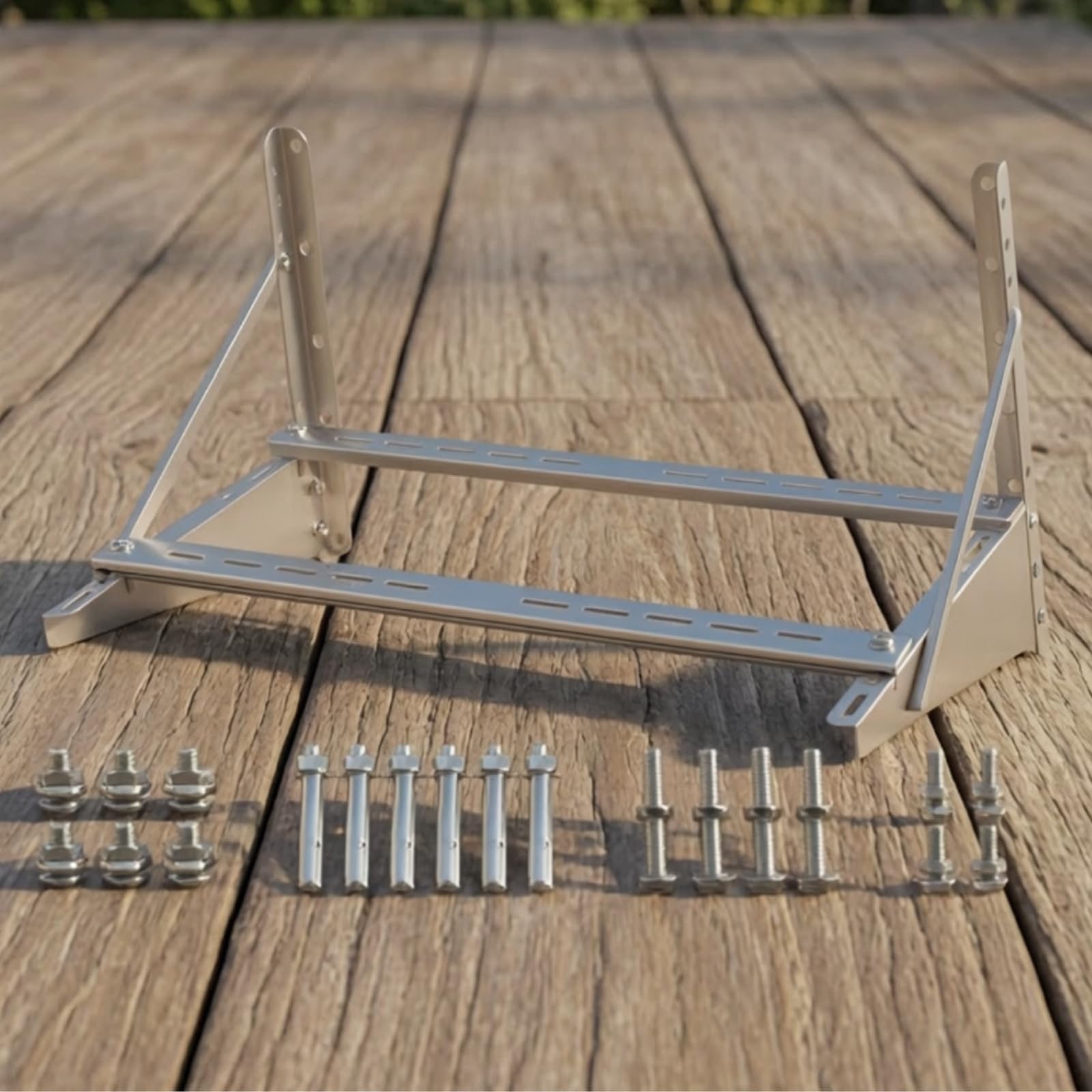 Supporto per Climatizzatore Universale , 5p 68 59 125cm | Telaio Angolare Rinforzato, Staffa per Condizionatore, Completo di Viti di Fissaggio, Balcone, Insttori