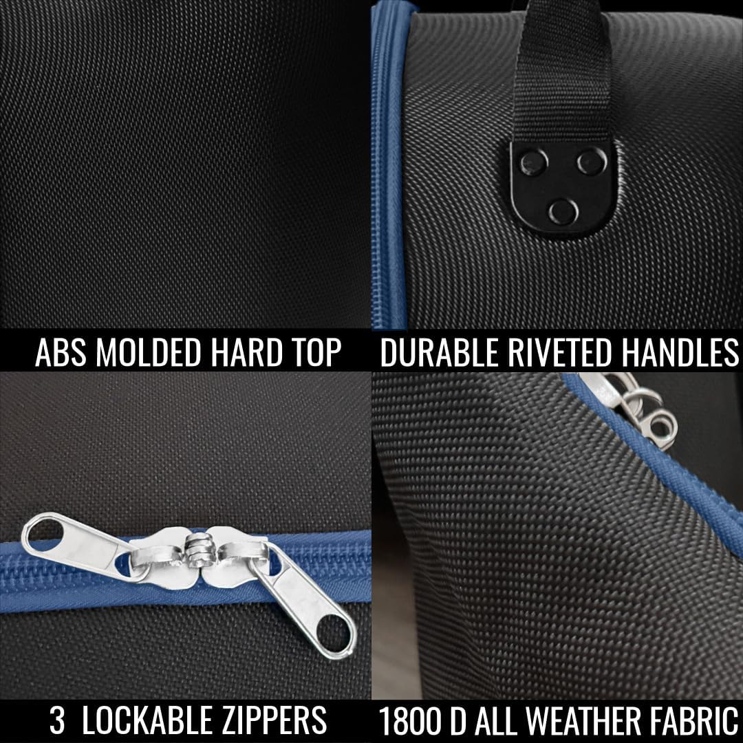 CaddyDaddy Enforcer Golf Travel Bag Crush Resistant Hard Top Protection, New 18 Month Full Replacement Coverage, Durable Thick Nylon Wheels Lockable XL Zippers. Case for Transporting Clubs on Airlines