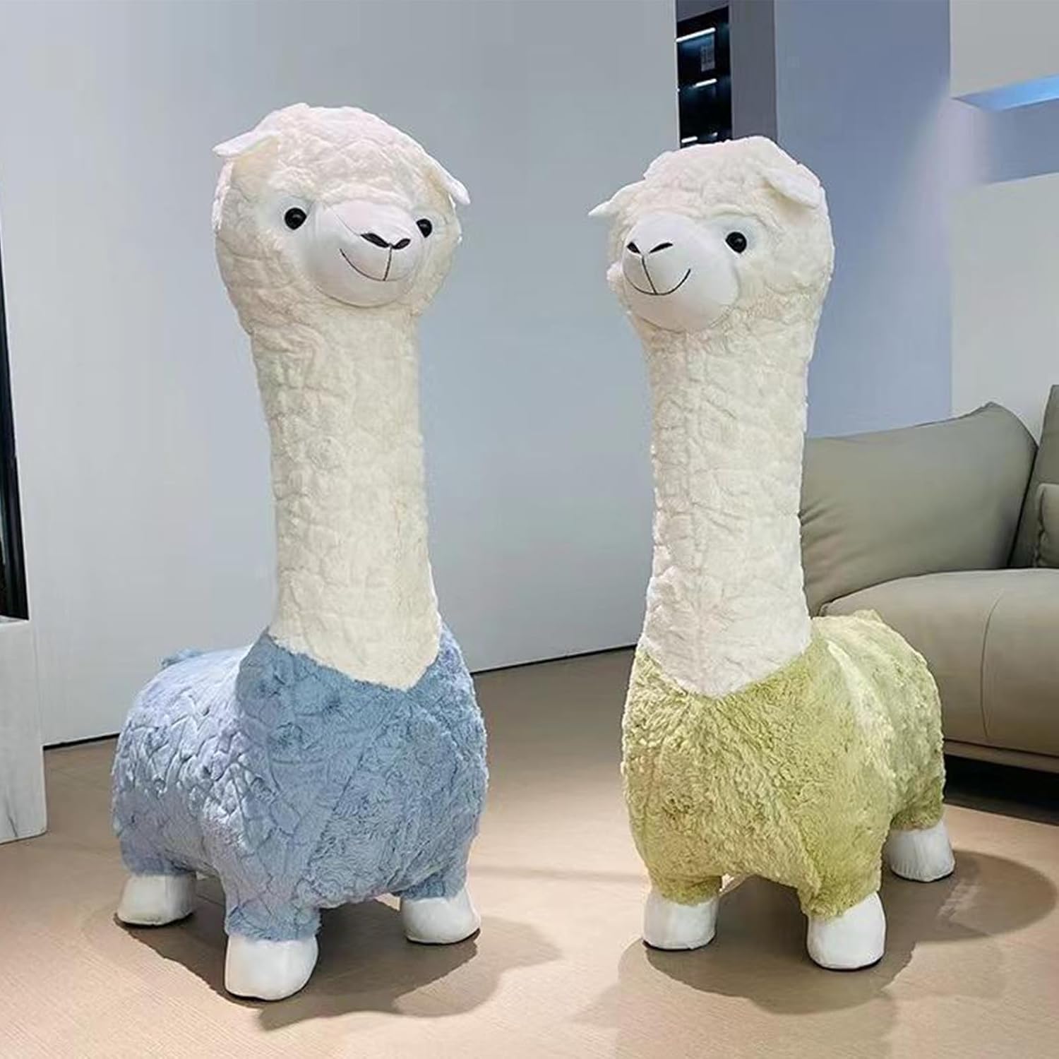Alpaca Stool, Cute Animal Animal Seat, Portable Shoe Changing Stool Leisure Chair Footstool for Living Room Kid(35x65x110cm(14x26x43inch), A)