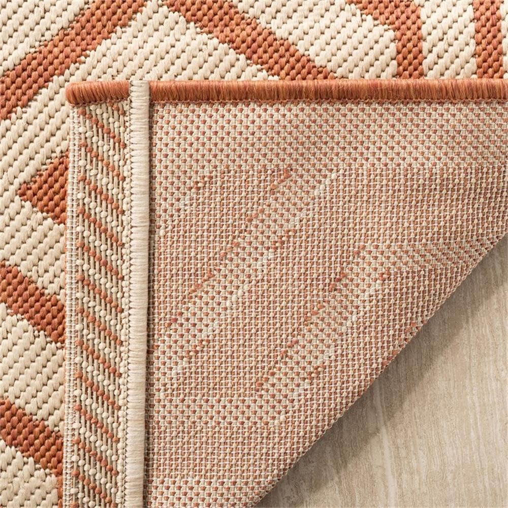 Pemberly Row Beige Indoor Outdoor Rug, 5'3" x 7'7", Neutral Warm Beige Color, Durable Design for Living Room, Bedroom, Dining Area, High-Traffic Use, Timeless Decorative Elegance