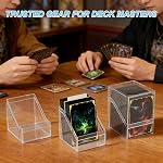 Mlikero Card Deck Cases, 6 Pack Acrylic Commander Deck Box Holding 100+ Sleeved Cards with 6 Dividers, Clear Card Storage Box Fit for MTG, TCG, Sports Cards