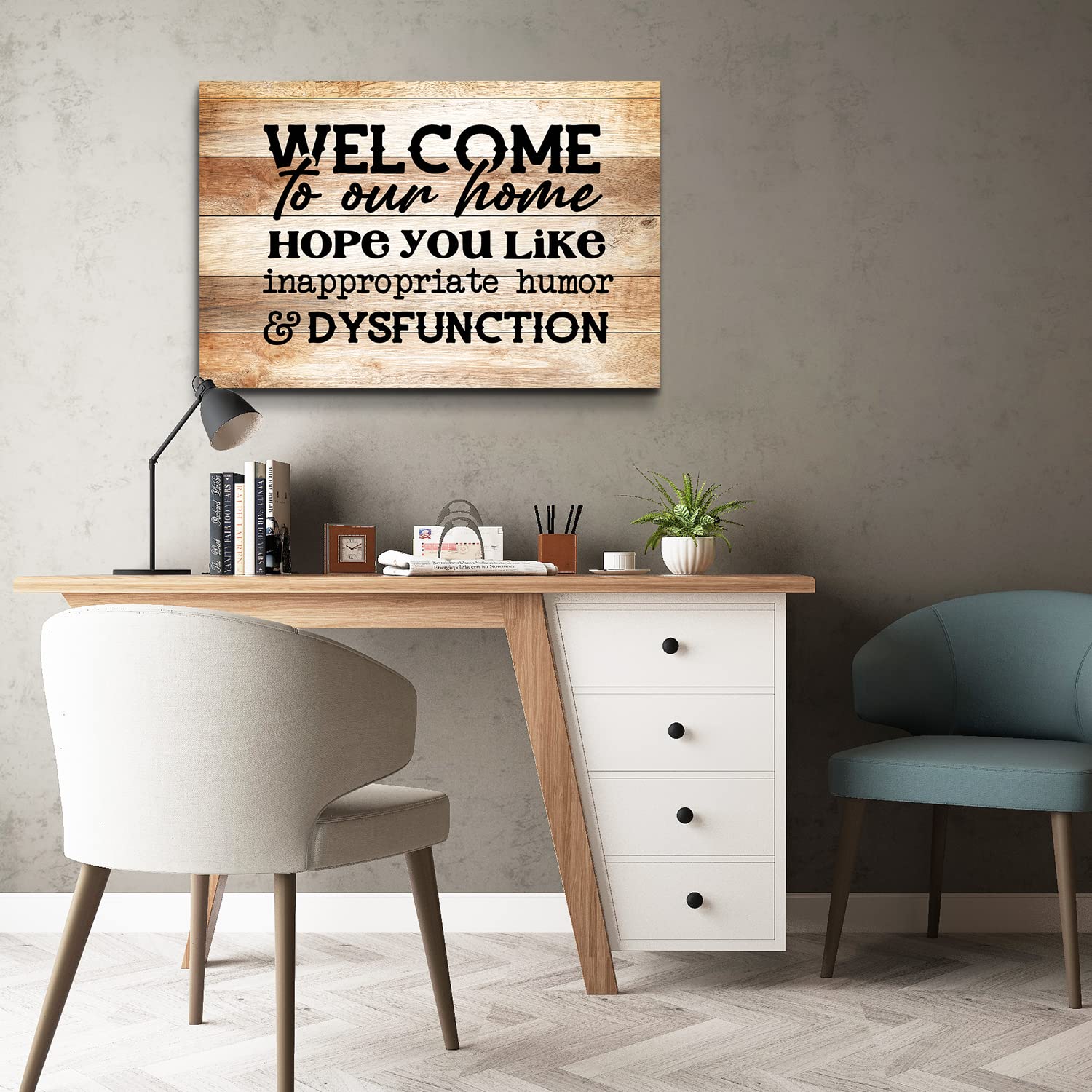 AIYISU Letrero Divertido En Lienzo Para Pared, Diseño De Citas De Familia, Póster Enmarcado Inspirador, Obra