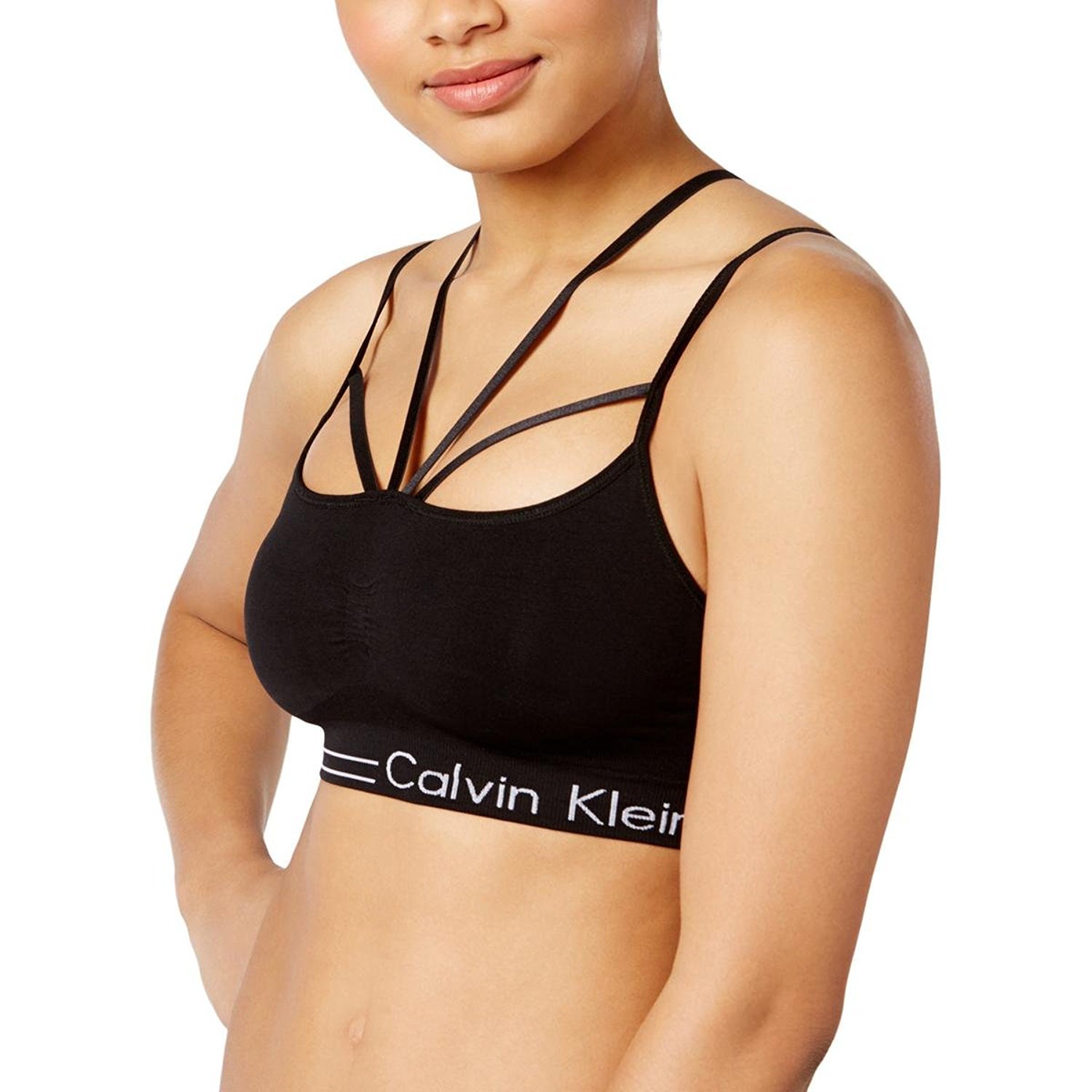 Calvin Klein Double Strap Low Impact Solid Color Sports Bra