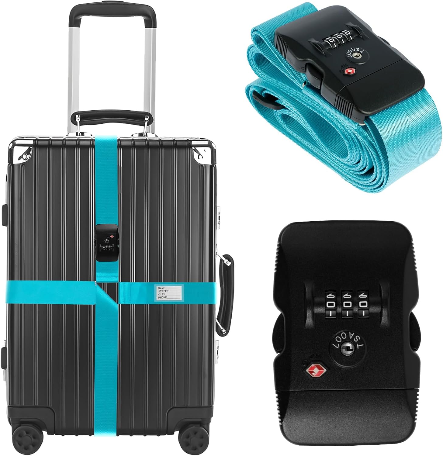 Lockable Luggage Straps Cross Luggage Strap TSA Customs Lock Luggage