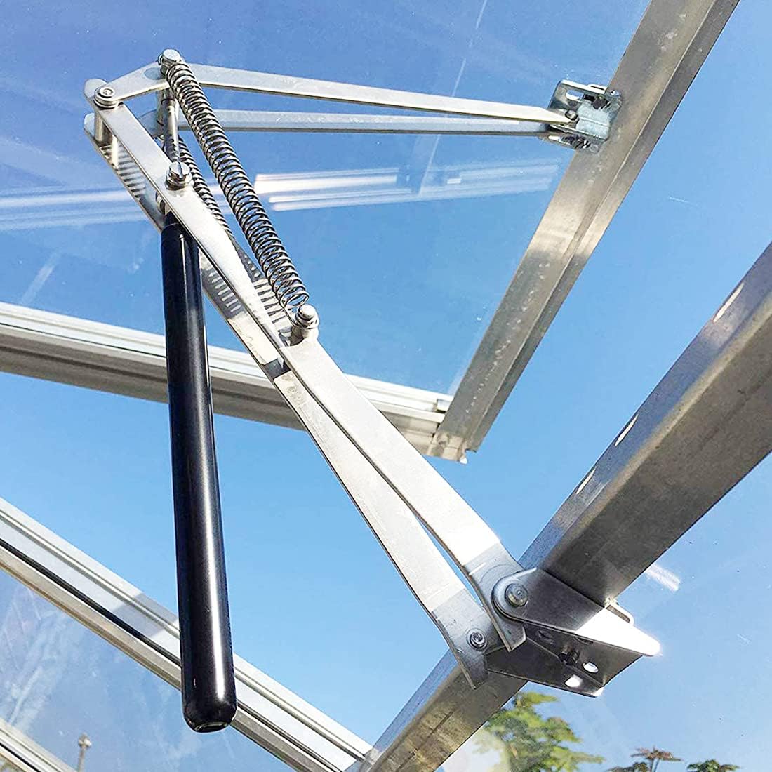 BIBISTORE Automatic Greenhouse Vent Opener Auto Solar Cold Frame Window Openers Agriculture Hothouse Roof Opening Kits Gardening Greenhouse Accessories-33 Lbs Lift Capacity,Two Springs